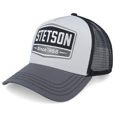 Stetson - Gris trucker Gorra - Big Size Gasoline Grey/Black A-Frame Trucker @ Hatstore