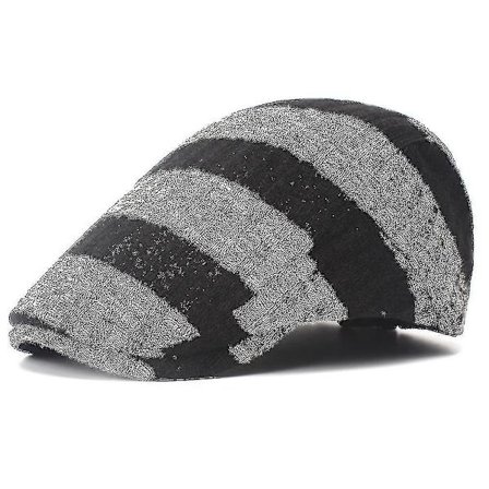 -Höst Vinter Ull Beret Herrar Varmt Mössa Dam Strimmig Platt Mössa