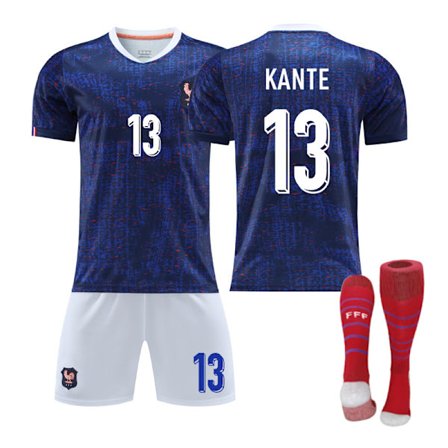 2026 MM-kisat Ranska Kotipaita NO.13 KANTE Lasten Aikuisten Jalkapallopaita Setti Varusteet Sukkien Kanssa
