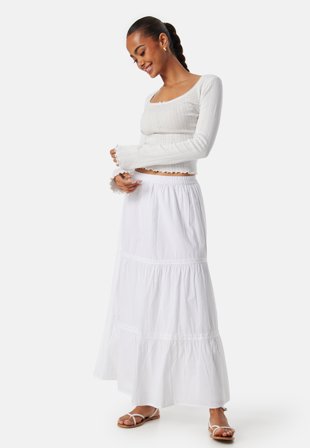 BUBBLEROOM Cotton Maxi Flounce Skirt Klær