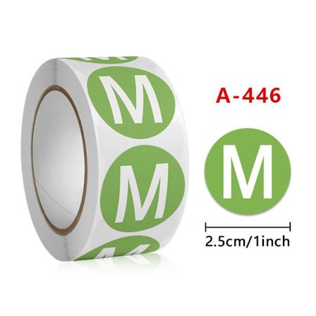 500 stk/rull Størrelse Etikettklistremerke Selvklebende størrelsesetiketter M M