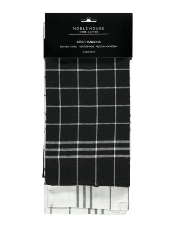 Kitchen Towel Hanna Classic 2-P Black Noble House