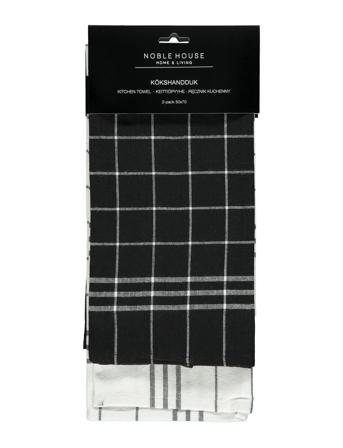 Kitchen Towel Hanna Classic Black Noble House