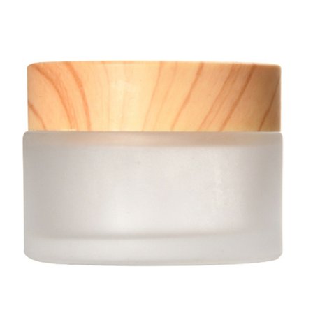 Kosmetikkbeholdere i glass med lokk, runde frostede kosmetikkrukker, små tomme prøveglass for sminke, kremer, prøver