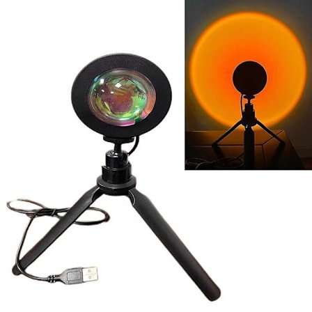 Usb sol regnbue lampe sol projektor stemningslys stue soverom nattlys romdekor bar atmosfære fotografering bakgrunn(Solnedgang rød)