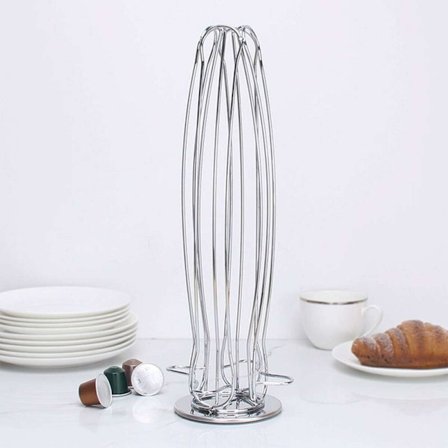 Kaffe Kapselhållare, Kaffe Pod Förvaringslåda för 40 Kapslar, 360 Grader Roterbar Hållare för Kaffemaskiner