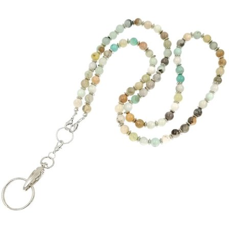 Lanyard for ID-kort, med gummistoppere for brillekjede, perlekjede for briller for kvinner, lanyard for nøkler A