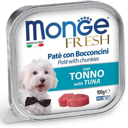 Monge Fresh Paté Bocconcini Con Tonno Cibo Umido Per Cani Adulti