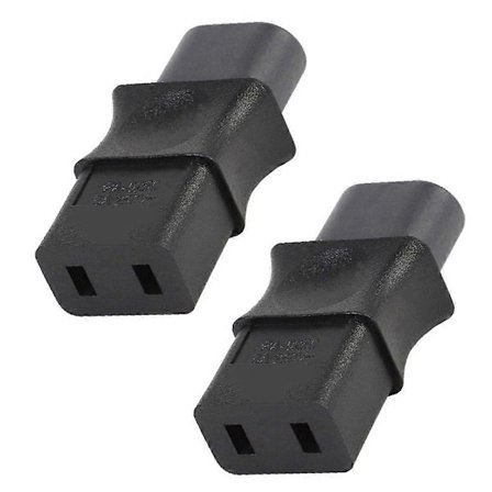 2 stk. 2-Pin IEC 320 C8 Hann til IEC 320 C9 Hunn AC Adapter 6A/250V Industriell Strømomformer