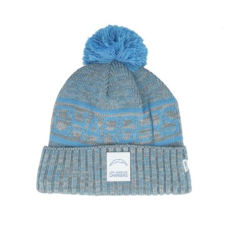 New Era - NFL Blå pom Beanie - Los Angeles Chargers NFL 25 Sideline Cold Weather Sport Knit Blue/Grey Pom @ Hatstore