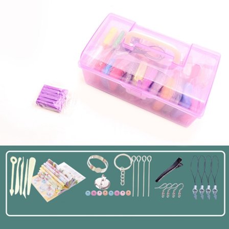 Lera 24 färger Stark duktilitet Lätt att bära Modellering Lera Kit med förvaringslåda för barn Resväska