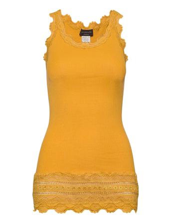 Silk Top W/ Lace T-shirts & Tops Sleeveless Gull Rosemunde*Betinget Tilbud