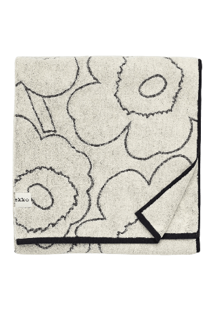 Marimekko Piirto Unikko B.Towel 100X160 Badrumstextilier Svart ONESIZE