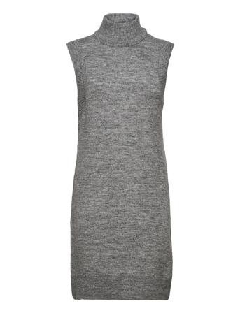 Objlauren S/L Knit Waistcoat Dress 116 Grey Object