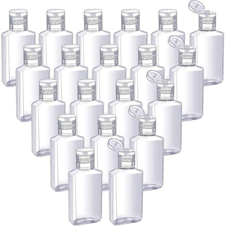 50 stk. gennemsigtige tomme rejseflasker 30 ml/ 1 oz flip cap tom beholder bærbar genopfyldelig flip-top flasker til rejse udendørs