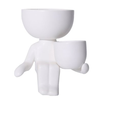 Abstraktit hahmot kukkaruukut keraaminen maljakko VALKOINEN A A