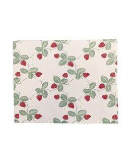 Duk Sommerlig med trykt jordbærmotiv Lin