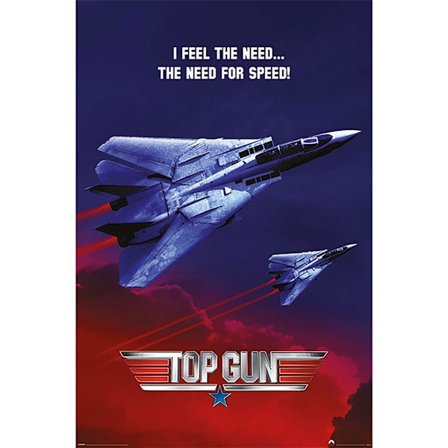 Top Gun The Need For Speed Poster 91,5 cm x 61 cm x 0,1 cm Blå/Röd/Vit