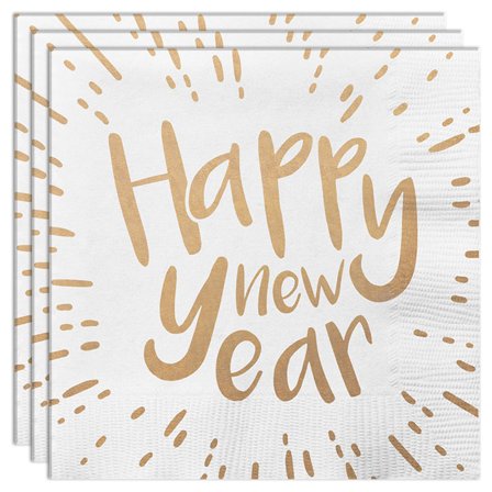Hvide Små New Year Servietter