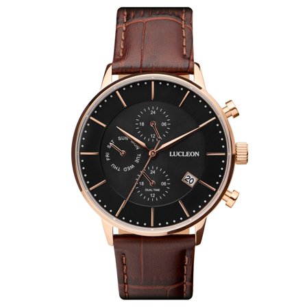 Reloj con doble huso horario de acero Ternion Lowell para hombres - Relojes de pulsera