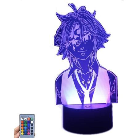 Anime-hahmoja Meliodas 3D Illuusio Yövalo LED Pöytälamppu Kosketus/Kaukosäädin Makuuhuoneen Koristevalo Koti Sisustus Syntymäpäivä
