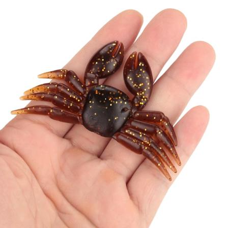 5 kpl / erä PVC pehmeä elävänkaltainen kalastusvieheet Rapu keinotekoinen syötti tarvikkeet (Ruskea)