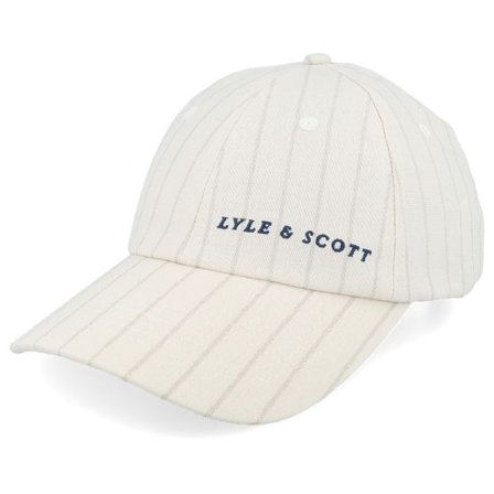 Lyle & Scott - Vit unconstructed Keps - Pinstripe Baseball Chalk Dad Cap @ Hatstore