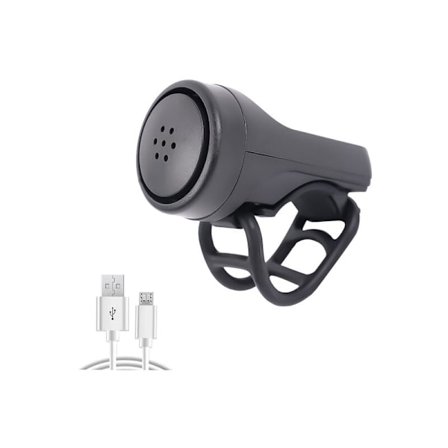 USB-laddningsbar cykelmotorcykel elektrisk klockhorn 4 lägen mountainbike stöldlarm horn cykeltillbehör 1 st svart