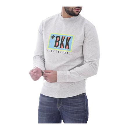 Bikkembergs, Large logo printed sweatshirt Grijs, Heren, Maat:S,elastaan