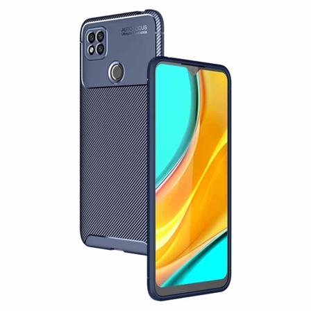 Carbon Shield Xiaomi Redmi 9C Etui - Blå Blue