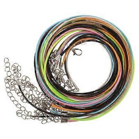 10 stk. 60 cm Par-Halskæder Mænd Kvinder 1,5 mm Smykkefremstilling Perlefremstilling Håndværk Vokset Bomulssnørrebånd med Spænde (Assorteret Farve)