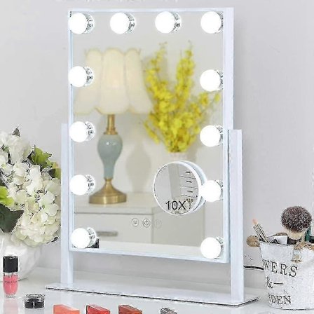 Hollywood Spejl 12 LED-lamper Hollywood Spejl, 3 Farvebelysningsindstillinger (kun lamper) 2025:e