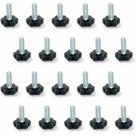 Möbeljusteringsfötter, M6x30mm gänga, 20-pack, Svart/Silver