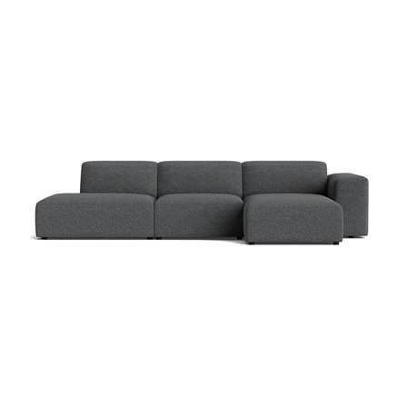 Soma Chaiselongue-Sofa, rechts | Open end, Puente Grau/Blau, unifarben, modern, Nozag-Federung, hoher Sitzkomfort, 75cm, Polstersofa