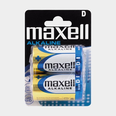 D / LR20-batterier Maxell Alkaline, 1.5 V, alkalisk (LR), 2-pack