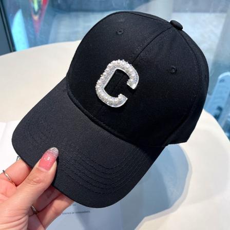 Baseballkasket 2022 forårs- og sommerbogstaver Casual solskyggekasket Black 55-59cm