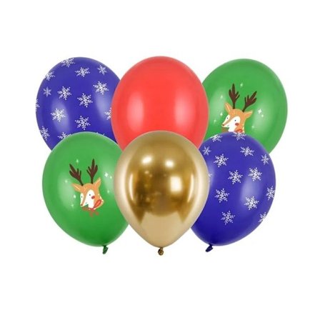 Ballonger- Merry Christmas Jul 30cm 6-pack