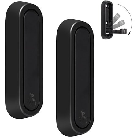 Kraftige Foldbare Vægkroge - Sorte, til Ophængning af Jakker, Håndklæder, Tøj, Hatte, Tasker, Nøgler - Badeværelse & Morgenkåbe Anvendelse - 2 stk