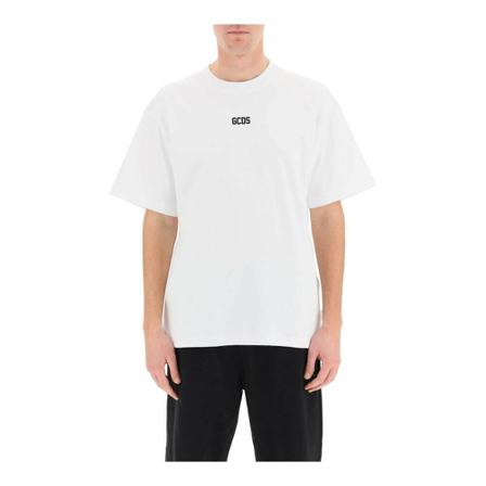Gcds, t-shirt with logo patch Wit, Heren, Maat:M