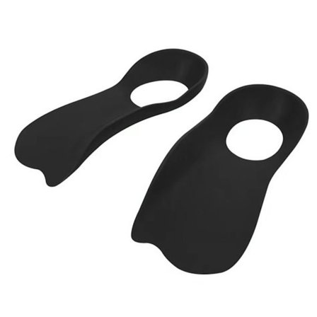 1 Par Flatfoot Ortopediske Hæl Innleggssåler Hvelvstøtte Innleggssåler med Hull for Korrigering av O X Type Bein Svart M(35‐39)