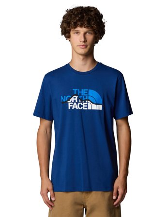 The North Face M Ss Mountain Line Tee - Blue - XS