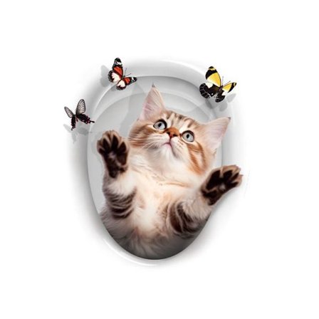 3D Cat Toilet Stickers Livliga djurdekaler 1 1