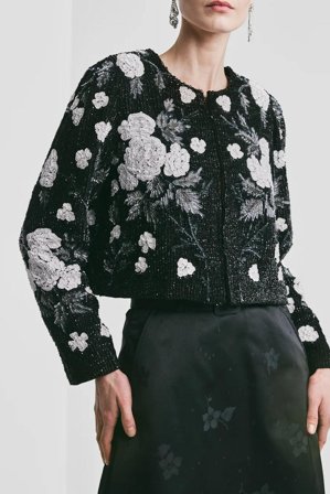 Beaded Cropped Jacket M