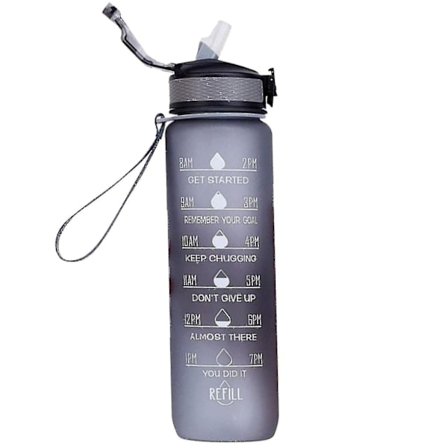 1000 ml gratis motiverande sportkanna med tidsmarkör Fitness Gradient färgmugg Frostad vattenflaska utomhus