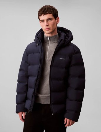Calvin Klein Ls Quilted Bonded Channel Hd Puf - Navy - L
