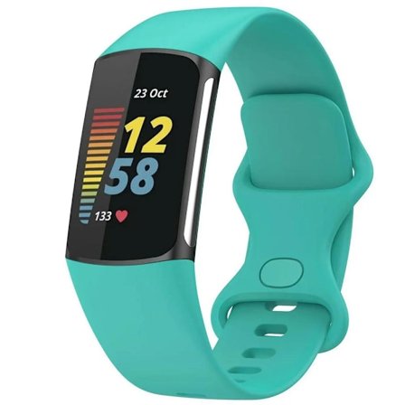 Band kompatibel med Fitbit Charge 5 / Charge 6 band kvinnor män, mjuk silikon justerbar vattentät sport ersättning armband rem