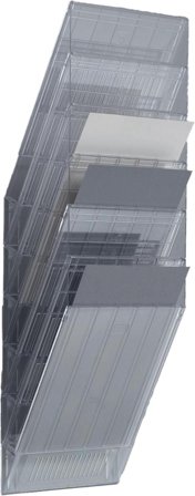 DURABLE Tidningsställ, FLEXIBOXX, monteras på vägg, 6 fack, A4, transparent - Lyreco - Kontorsmaterial - Till skrivbordet - Blankettfack och Boxar