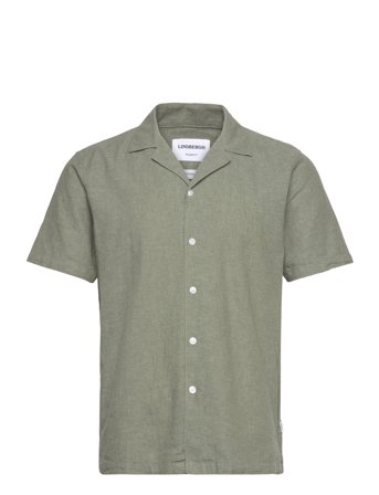 Lindbergh Casual Linen Blend Resort S/S - Khaki green - S