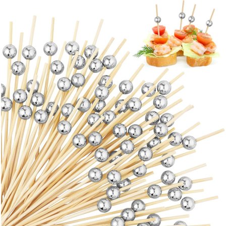 100 cocktail-tikkua nauha aperitiivi helmi bambu tikku