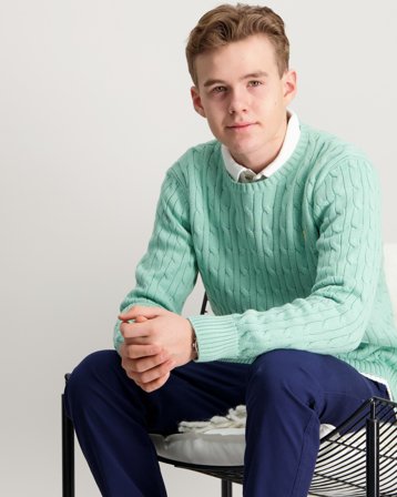 Polo Ralph Lauren Cable-Knit Cotton Sweater Grün Pullover Jungen - Kids Brand Store